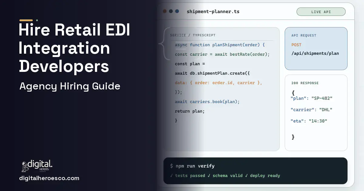 Supply Chain Software code editor and API illustration for How to Hire a Retail EDI Integration Development Company.