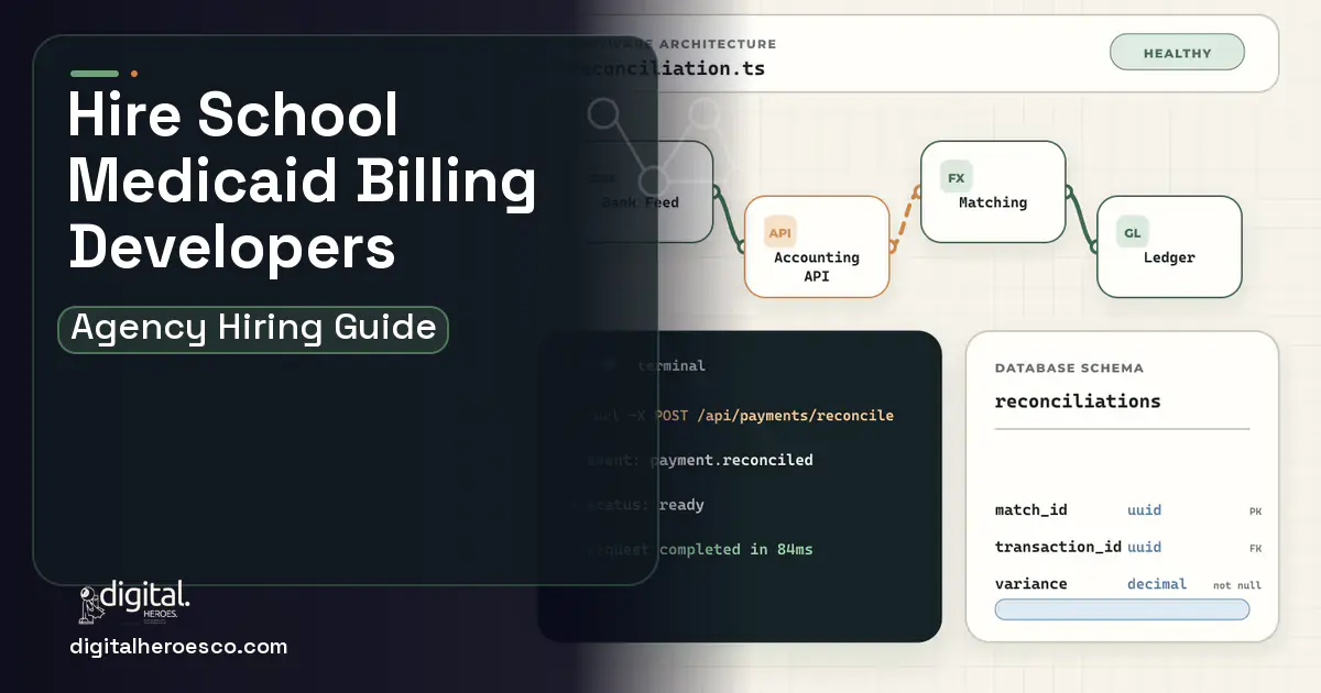 Accounting Software architecture and database illustration for Medicaid School Based Billing Software.