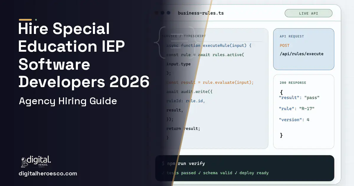 Custom Software Development code editor and API illustration for Special Education IEP Software.