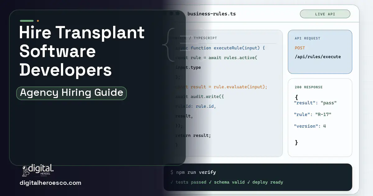 Custom Software Development code editor and API illustration for Organ Transplant Coordination Software.