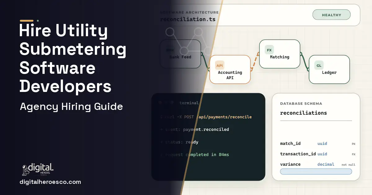 Accounting Software architecture and database illustration for Submetering Utility Billing Software.