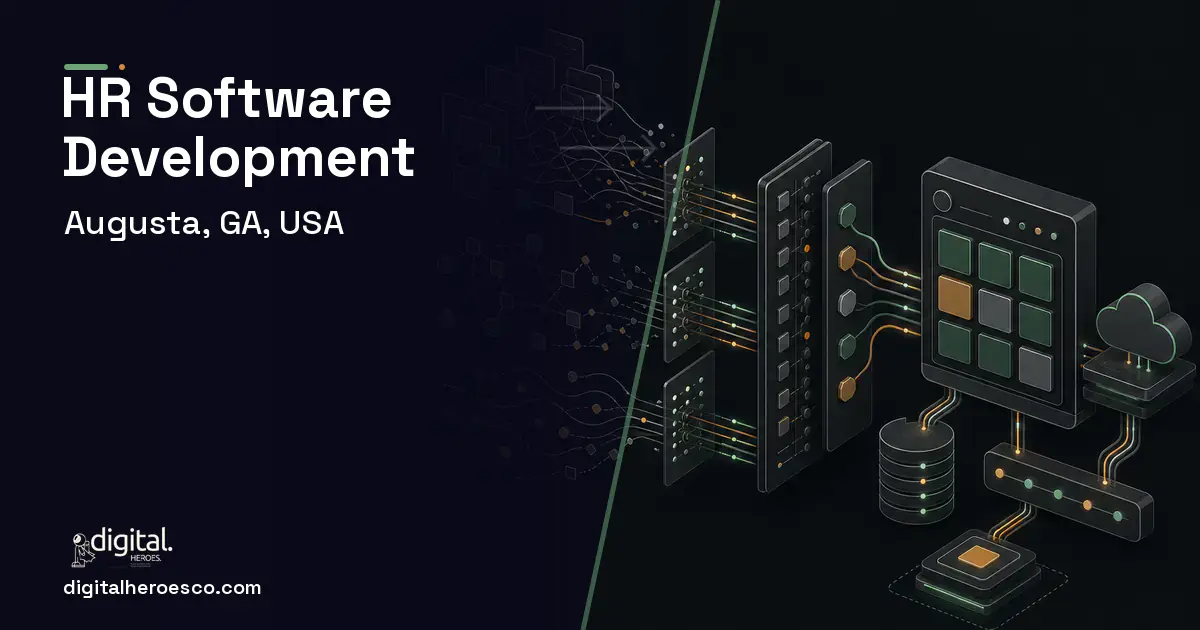 HR Software Development workflow illustration for Augusta, GA, USA.