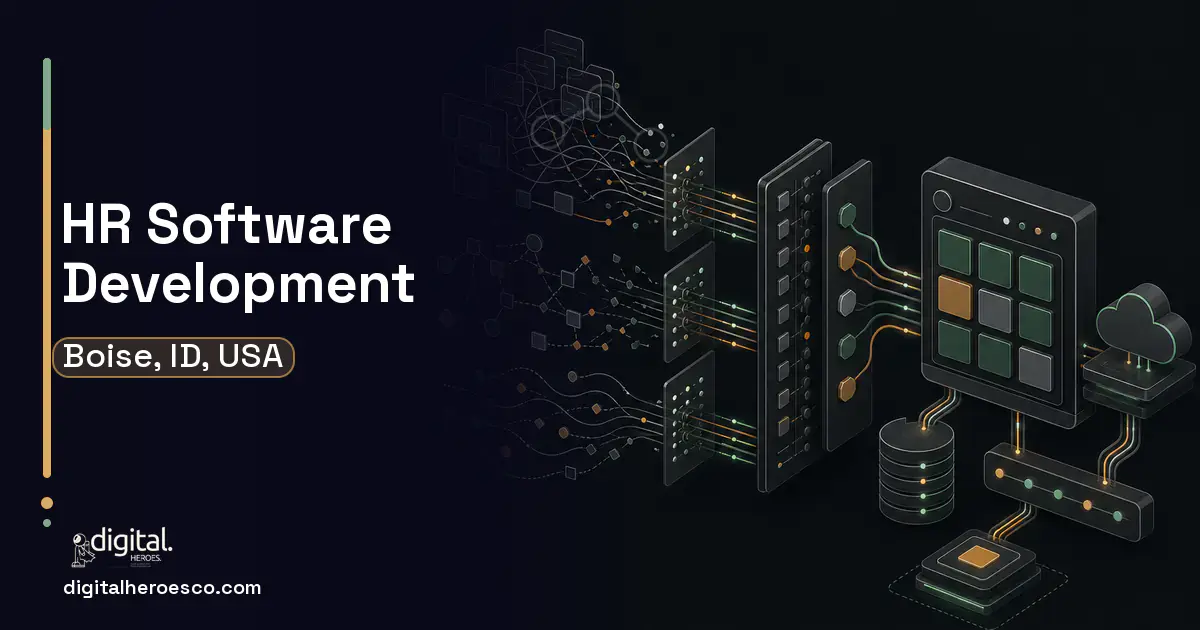 HR Software Development workflow illustration for Boise, ID, USA.