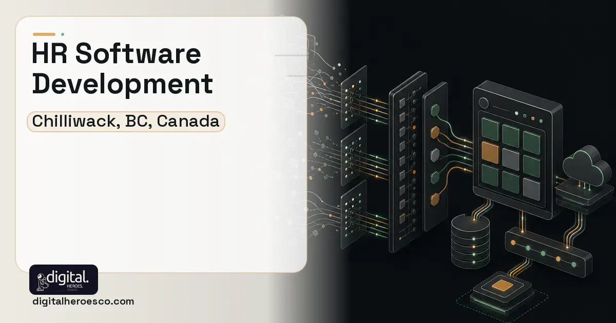 HR Software Development workflow illustration for Chilliwack, BC, Canada.