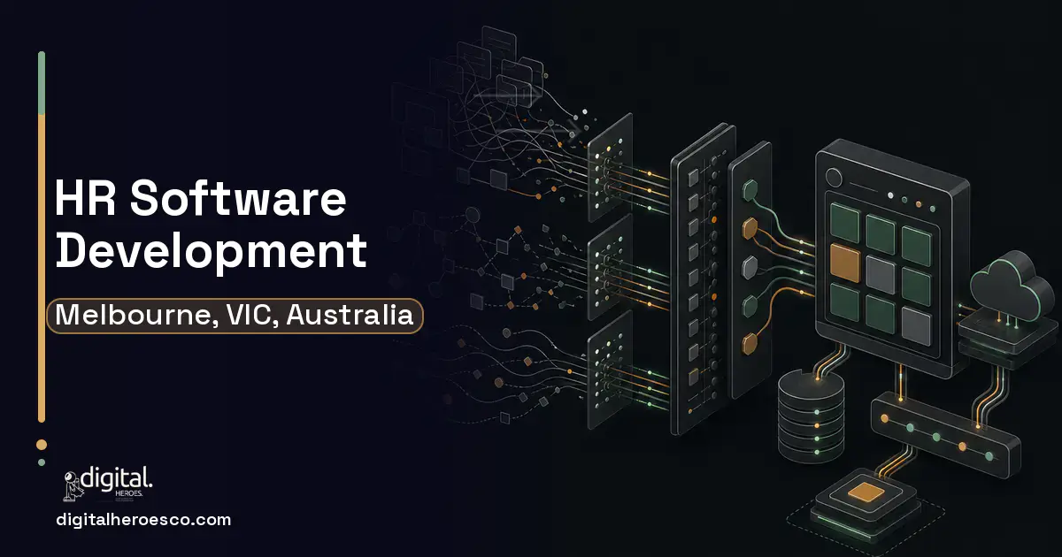 HR Software Development workflow illustration for Melbourne, VIC, Australia.