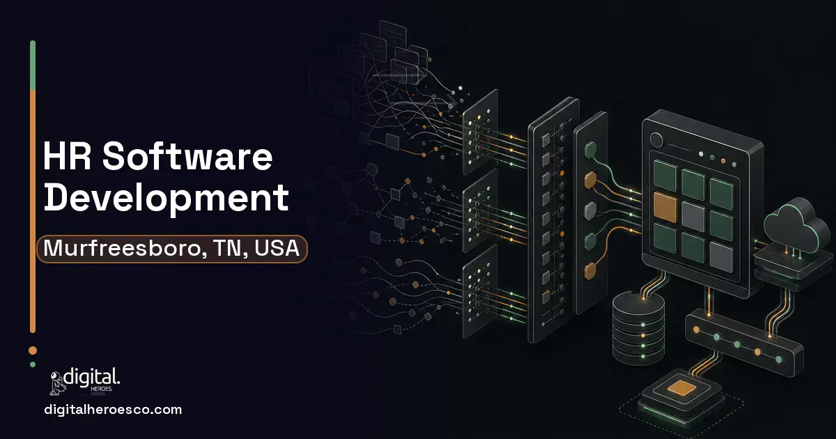 HR Software Development workflow illustration for Murfreesboro, TN, USA.