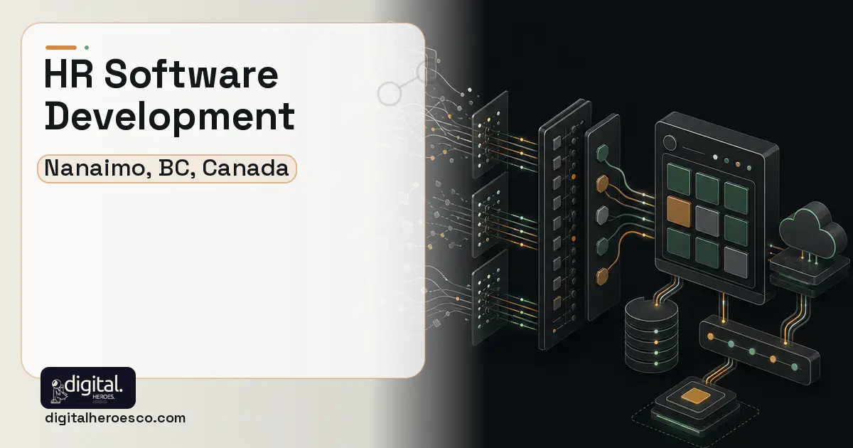 HR Software Development workflow illustration for Nanaimo, BC, Canada.