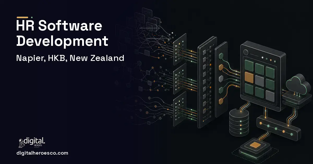 HR Software Development workflow illustration for Napier, HKB, New Zealand.