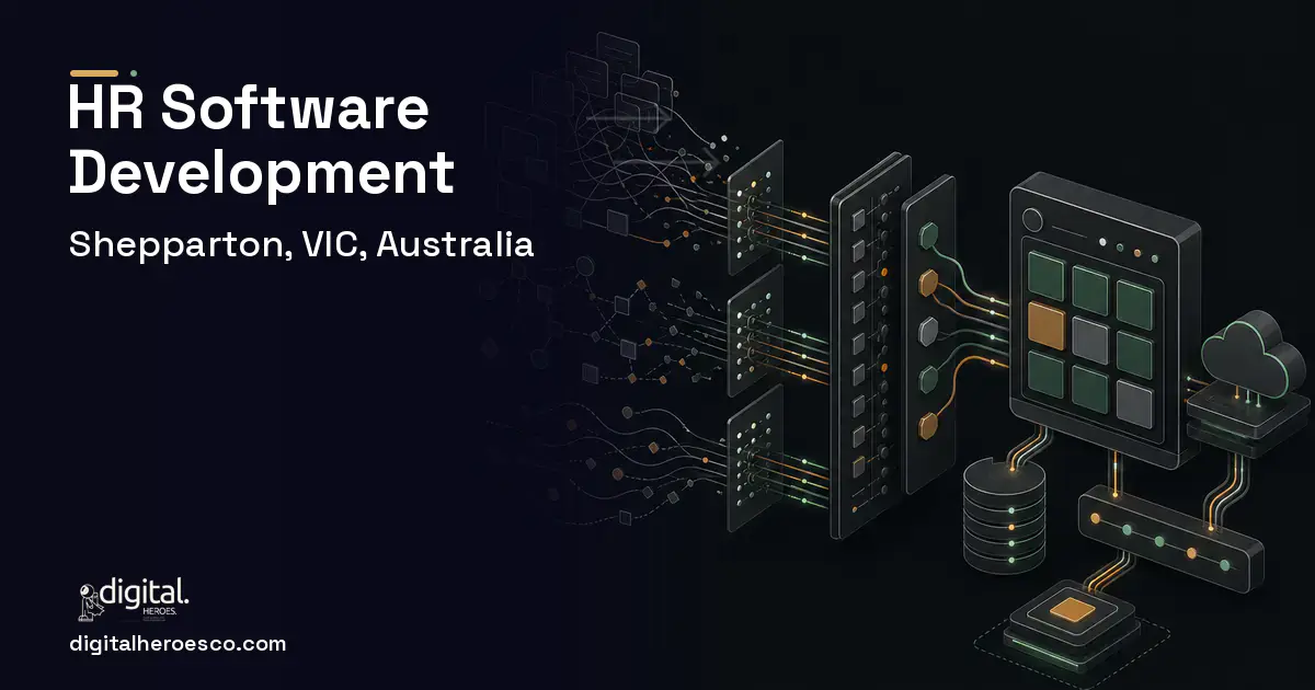 HR Software Development workflow illustration for Shepparton, VIC, Australia.