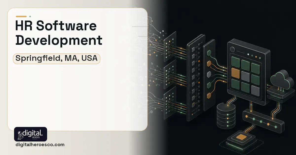 HR Software Development workflow illustration for Springfield, MA, USA.