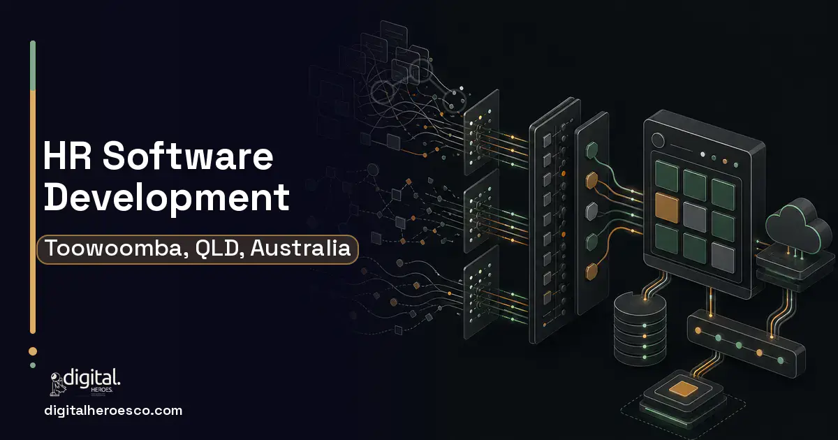 HR Software Development workflow illustration for Toowoomba, QLD, Australia.