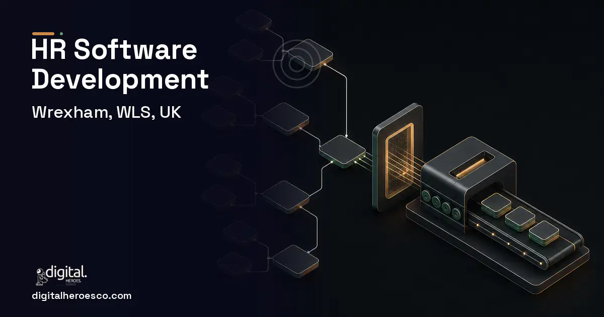 HR Software Development software overview illustration for Wrexham, WLS, UK.