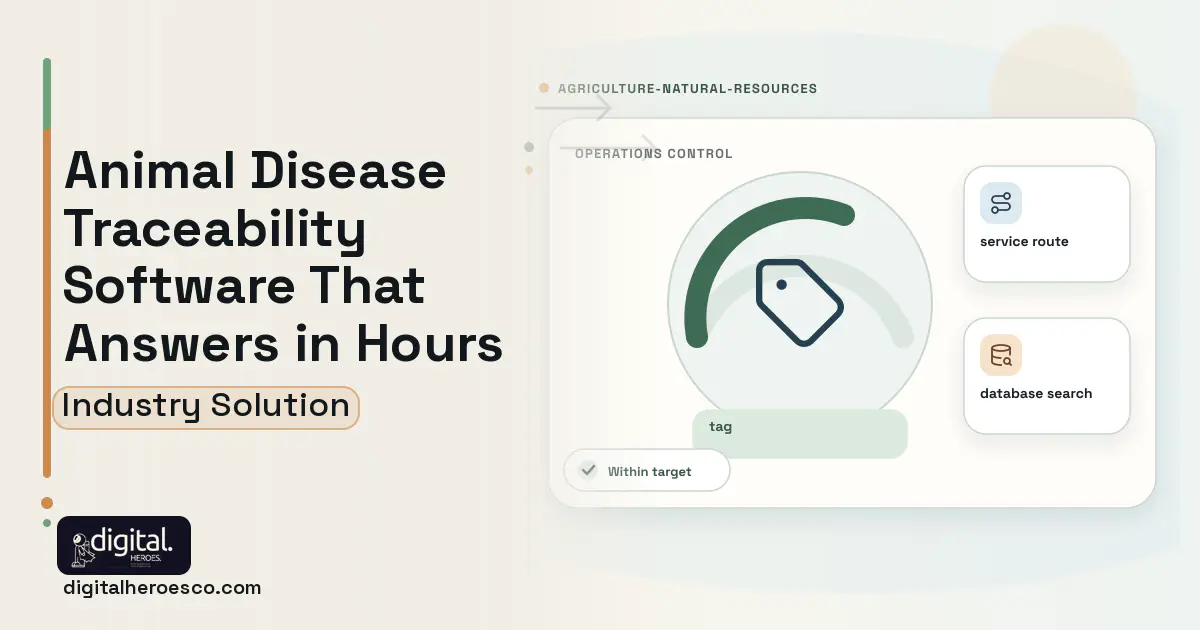 Animal Disease Traceability software visual showing tag, service route, and database search.