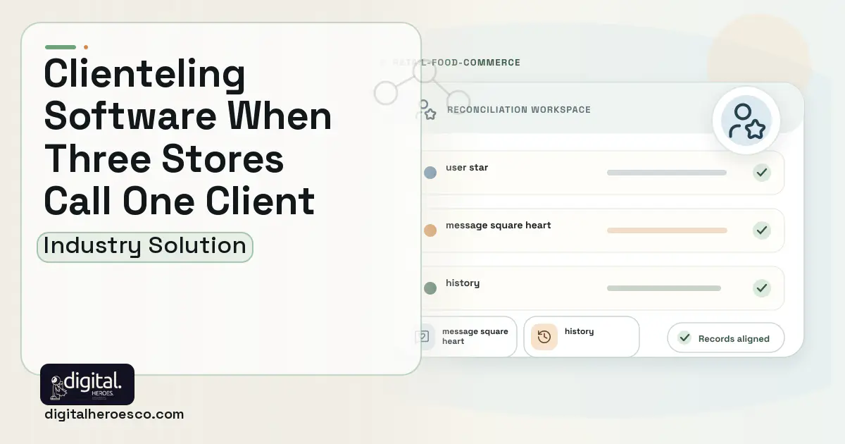 Retail Clienteling software visual showing user star, message square heart, and history.