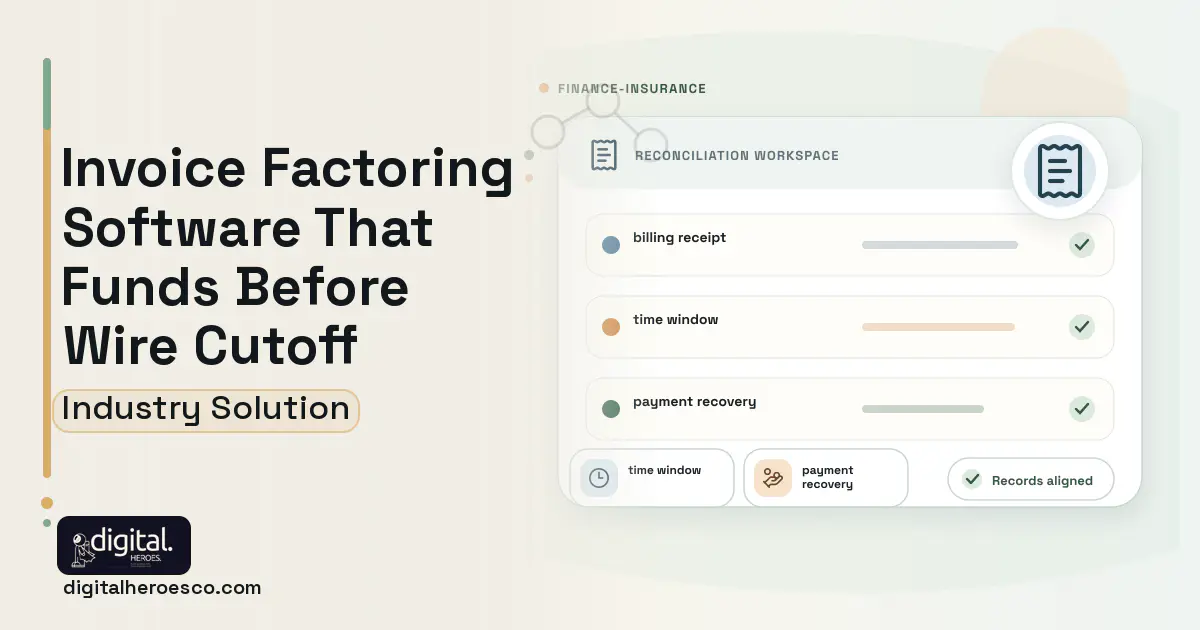 Invoice Factoring software visual showing billing receipt, time window, and payment recovery.