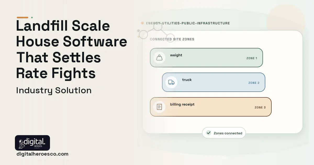 Landfill Scale House software visual showing weight, truck, and billing receipt.