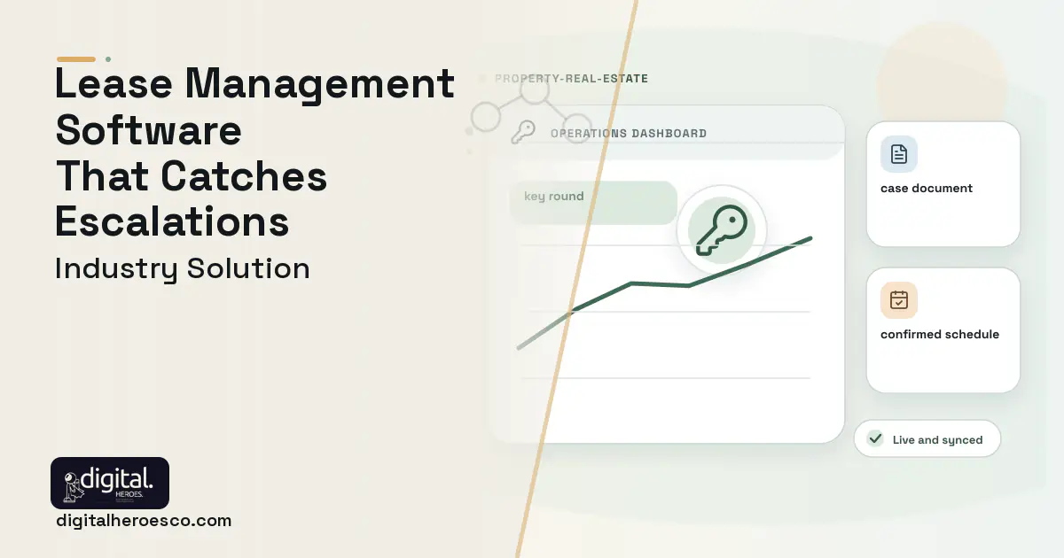 Lease Management software visual showing key round, case document, and confirmed schedule.