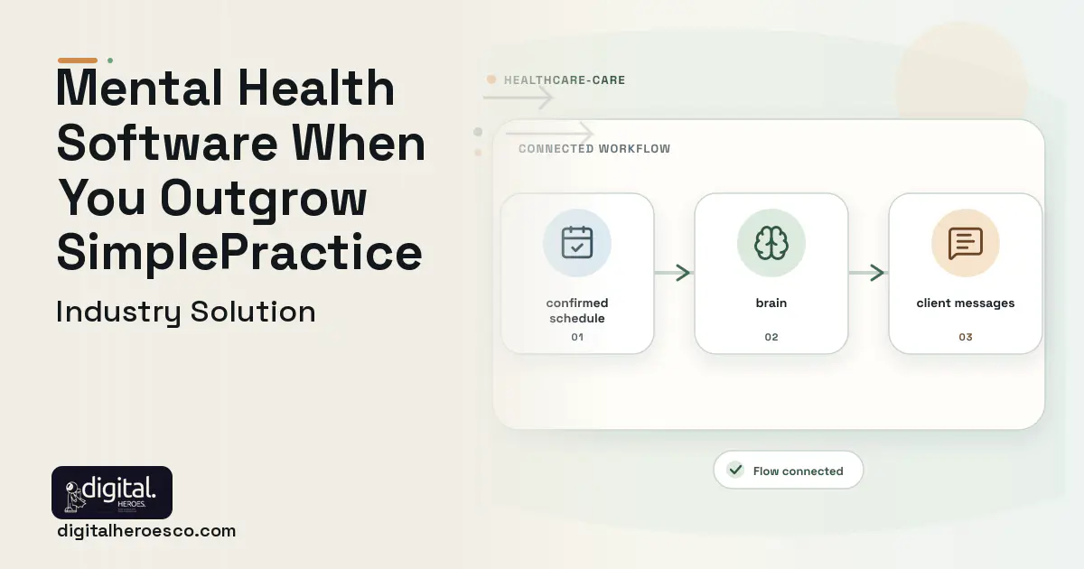 Mental Health Practice software visual showing brain, confirmed schedule, and client messages.