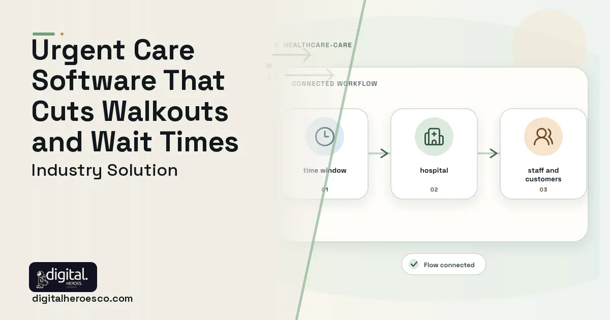 Urgent Care software visual showing hospital, time window, and staff and customers.