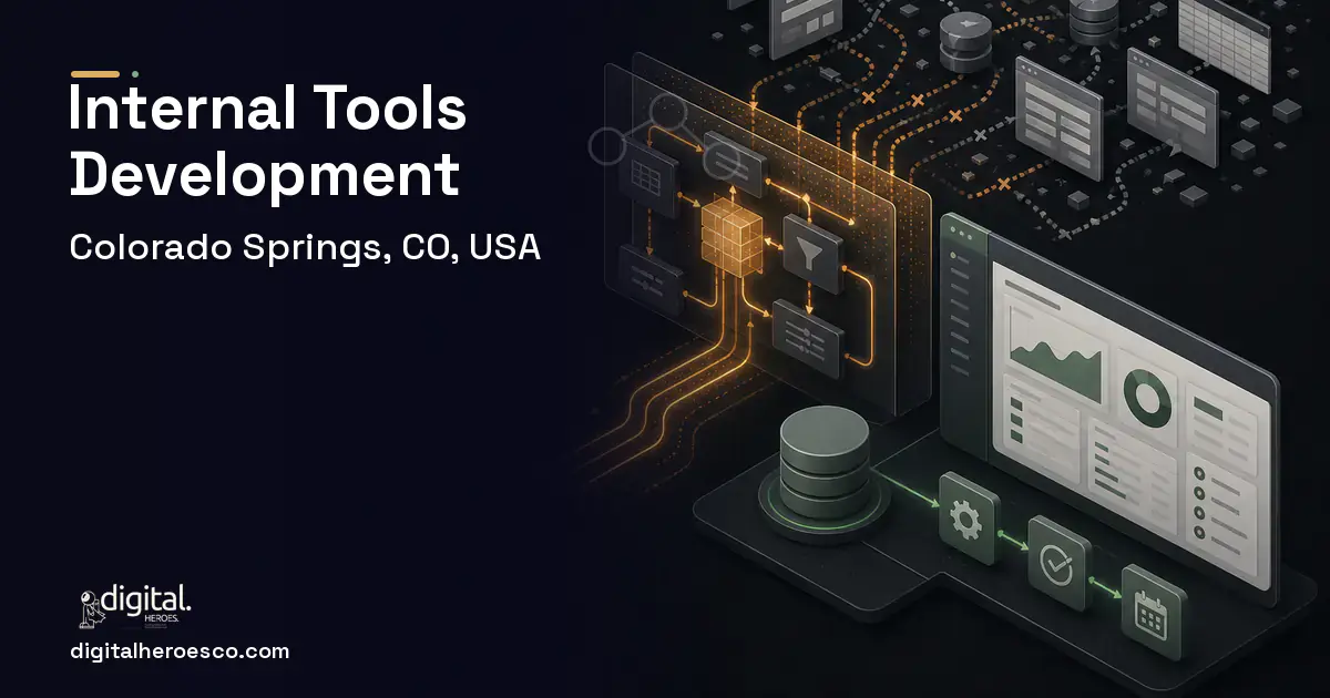 Internal Tools Development workflow illustration for Colorado Springs, CO, USA.