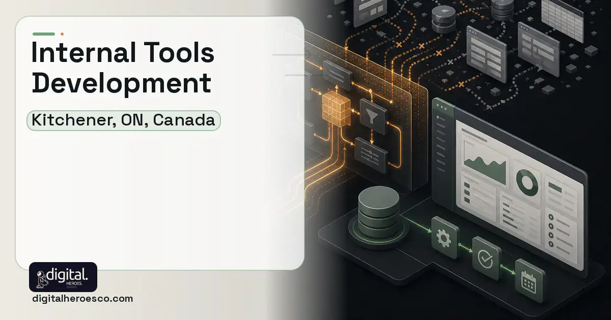 Internal Tools Development workflow illustration for Kitchener, ON, Canada.