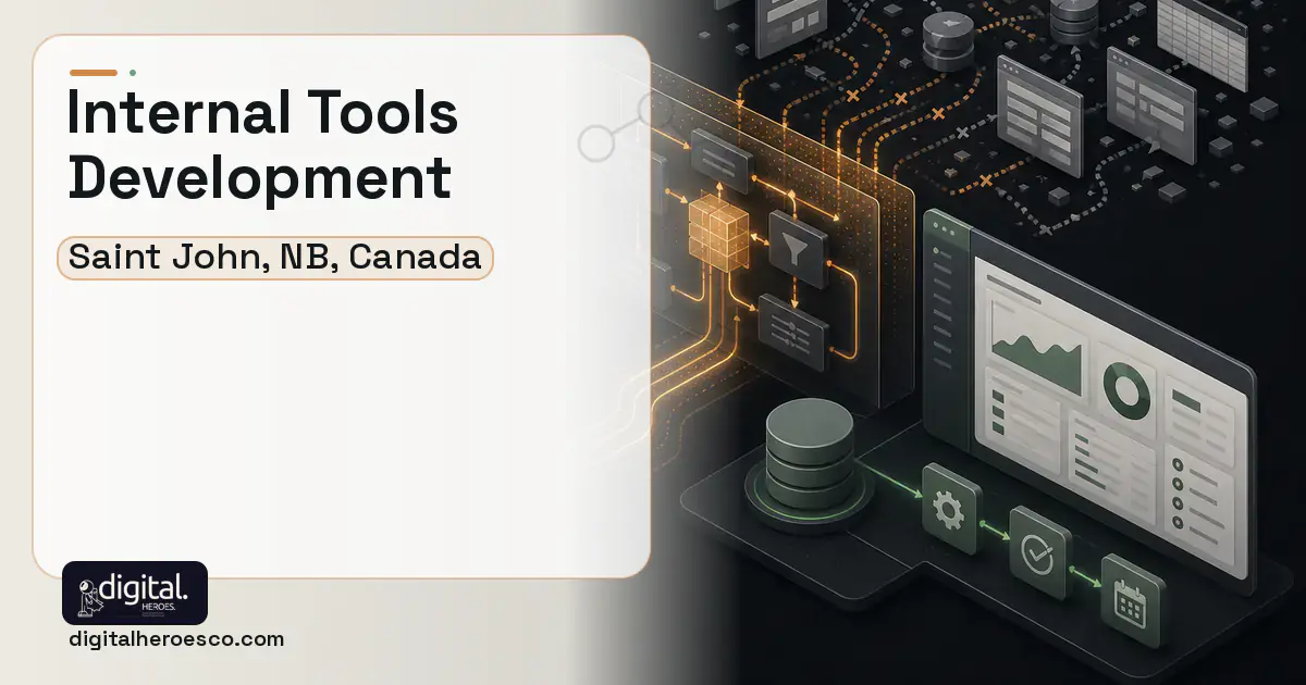 Internal Tools Development workflow illustration for Saint John, NB, Canada.