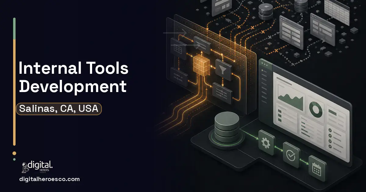 Internal Tools Development workflow illustration for Salinas, CA, USA.