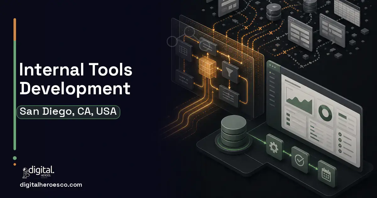 Internal Tools Development workflow illustration for San Diego, CA, USA.