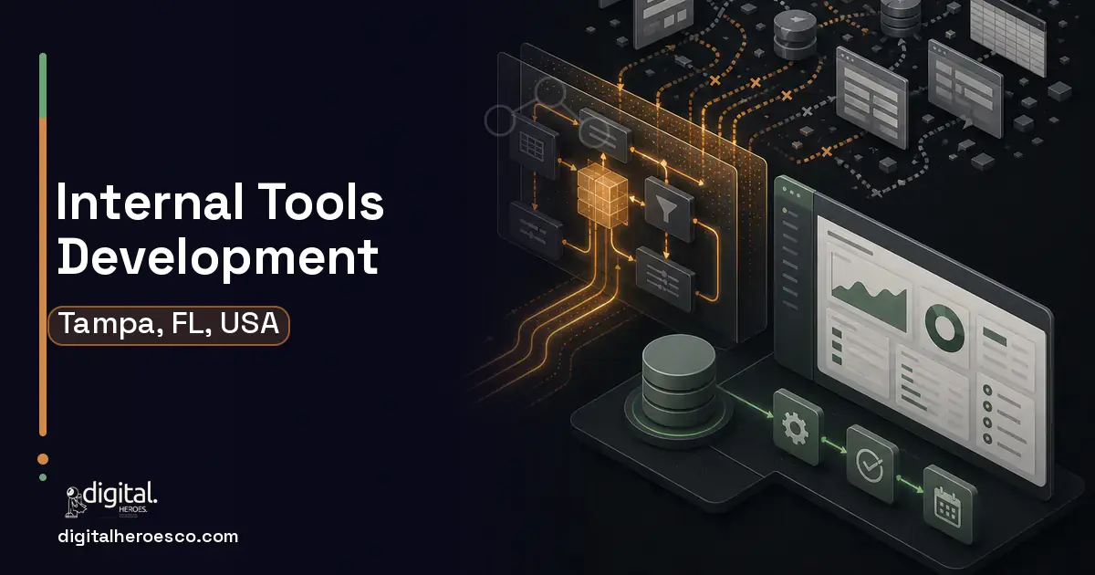 Internal Tools Development workflow illustration for Tampa, FL, USA.