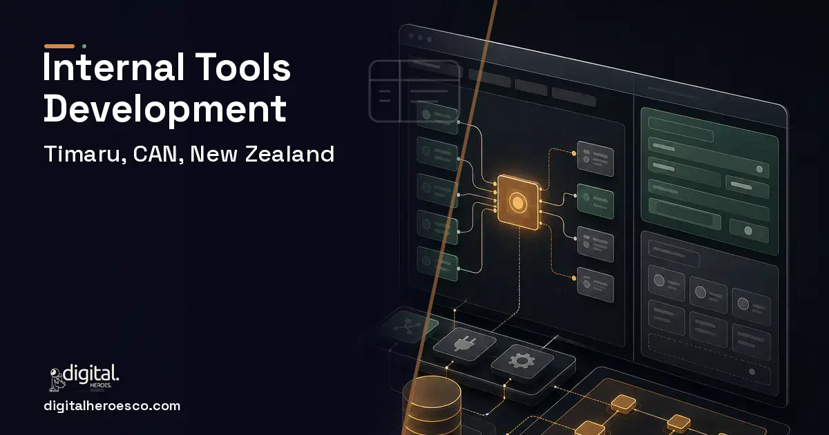 Internal Tools Development product interface illustration for Timaru, CAN, New Zealand.