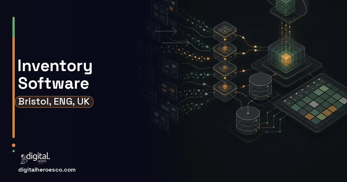 Inventory Software workflow illustration for Bristol, ENG, UK.