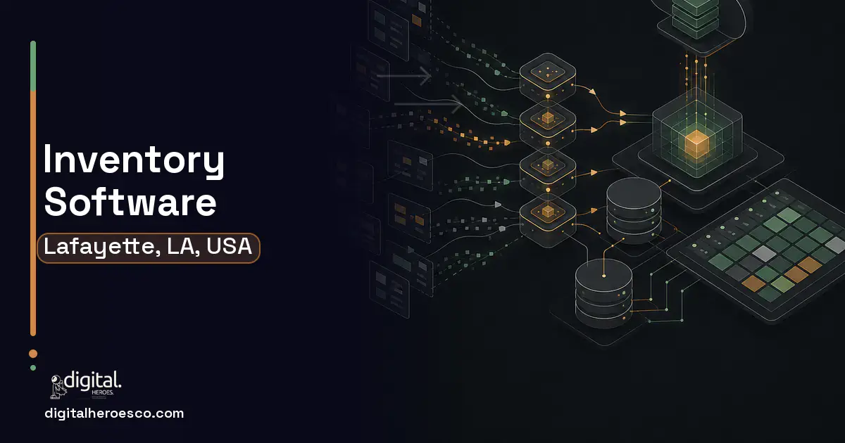 Inventory Software workflow illustration for Lafayette, LA, USA.
