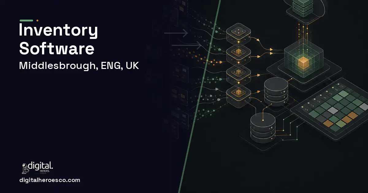 Inventory Software workflow illustration for Middlesbrough, ENG, UK.