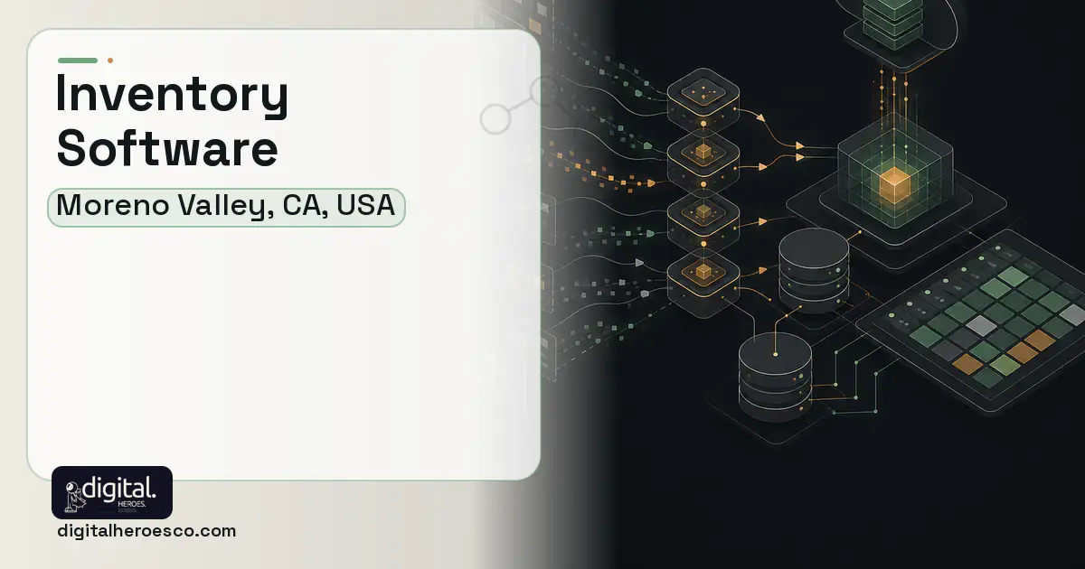 Inventory Software workflow illustration for Moreno Valley, CA, USA.