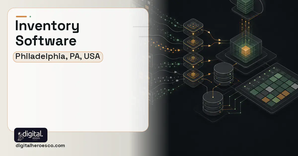 Inventory Software workflow illustration for Philadelphia, PA, USA.