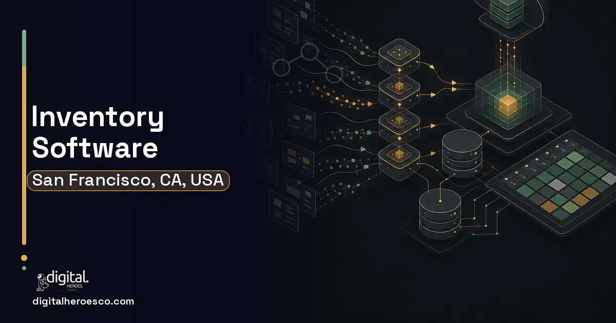 Inventory Software workflow illustration for San Francisco, CA, USA.