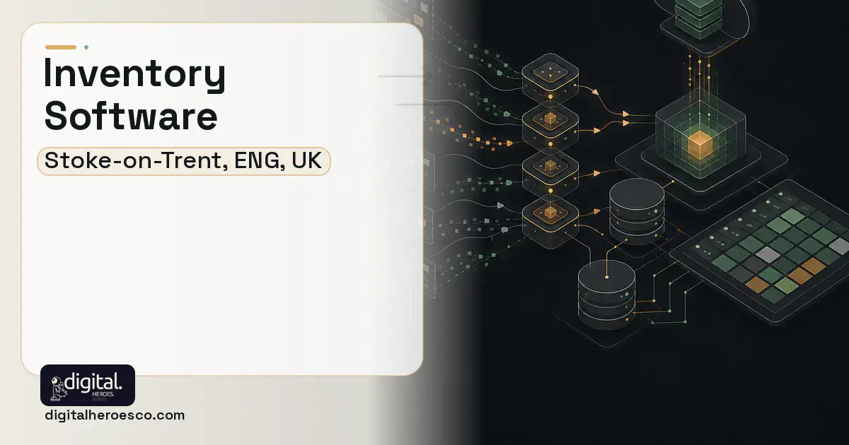 Inventory Software workflow illustration for Stoke-on-Trent, ENG, UK.