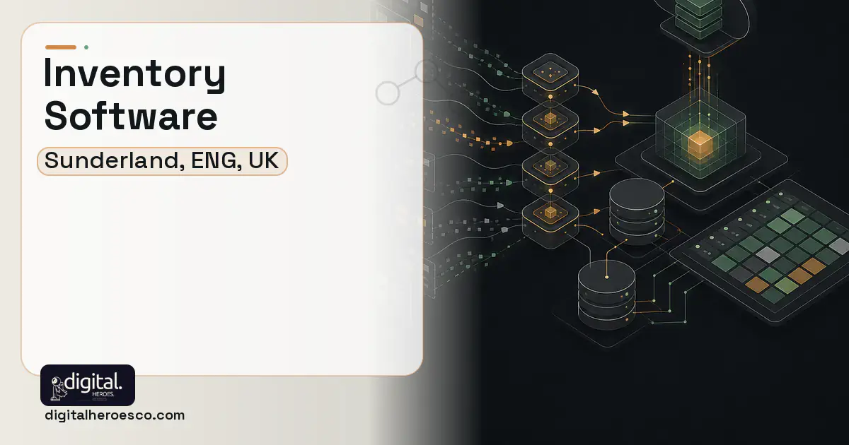 Inventory Software workflow illustration for Sunderland, ENG, UK.