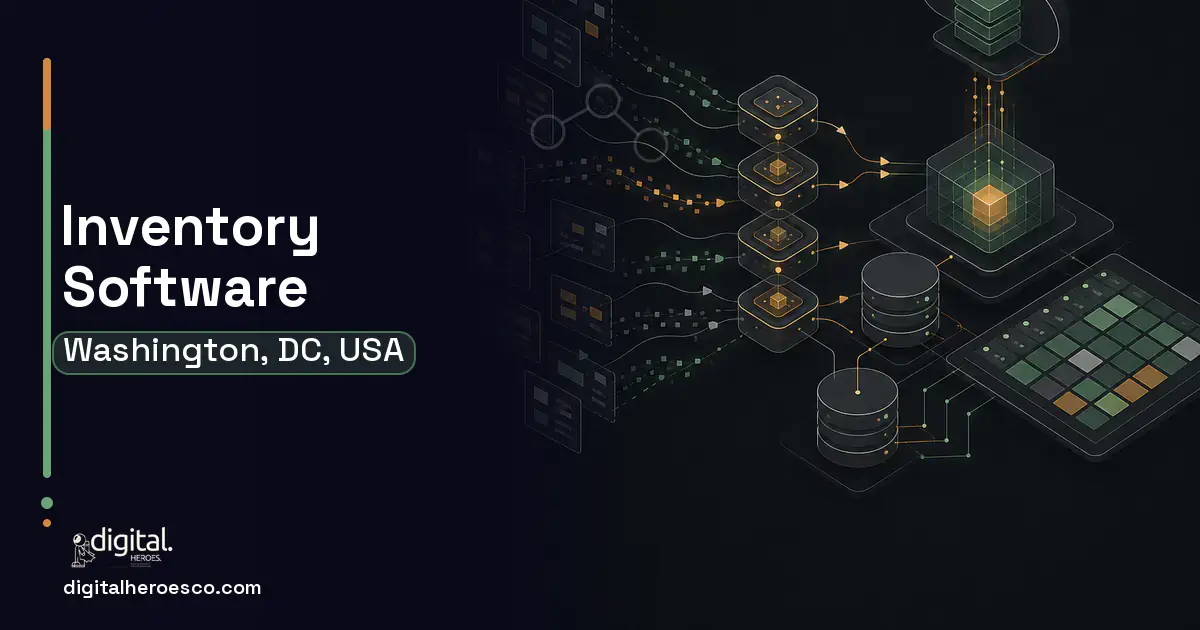 Inventory Software workflow illustration for Washington, DC, USA.