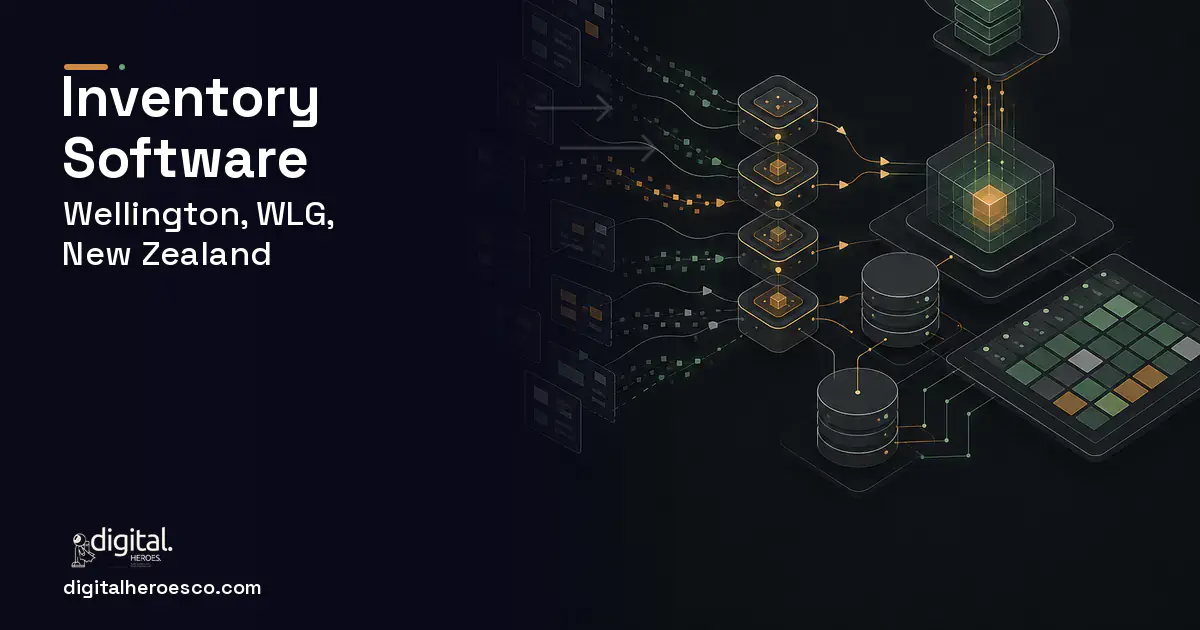Inventory Software workflow illustration for Wellington, WLG, New Zealand.
