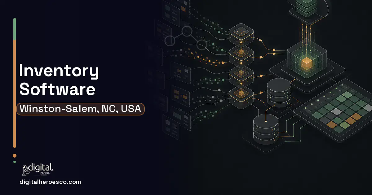 Inventory Software workflow illustration for Winston-Salem, NC, USA.