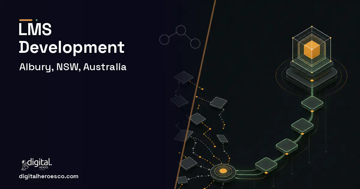 LMS Development workflow illustration for Albury, NSW, Australia.