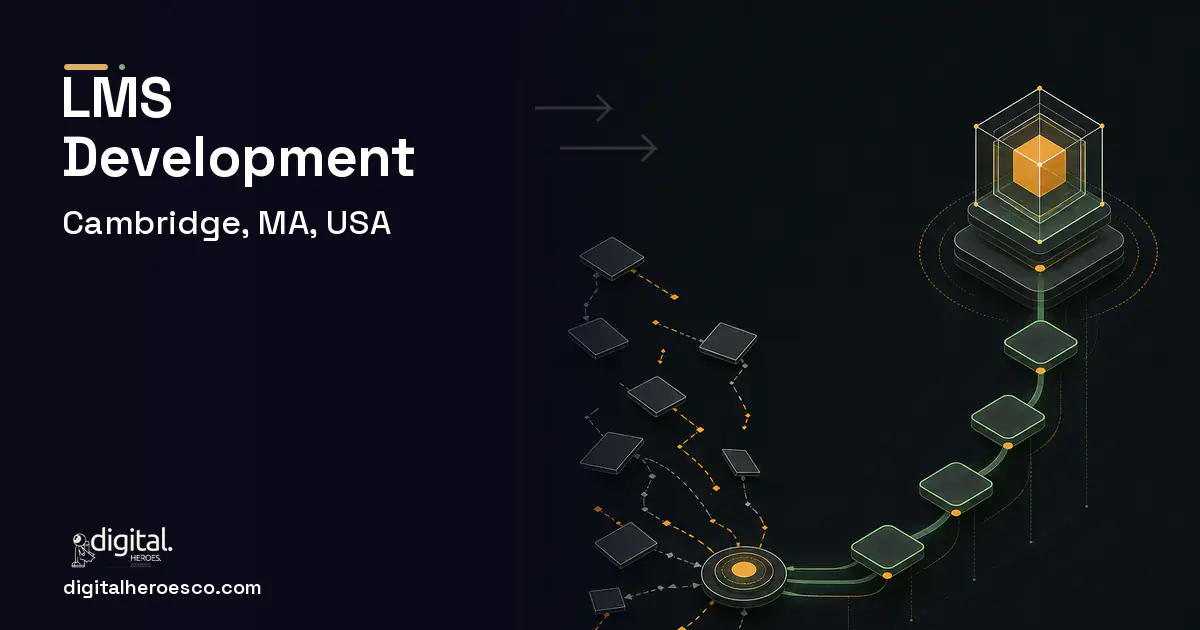 LMS Development workflow illustration for Cambridge, MA, USA.