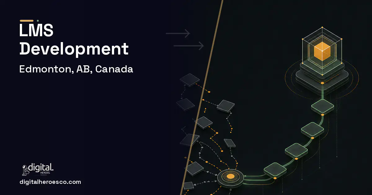 LMS Development workflow illustration for Edmonton, AB, Canada.