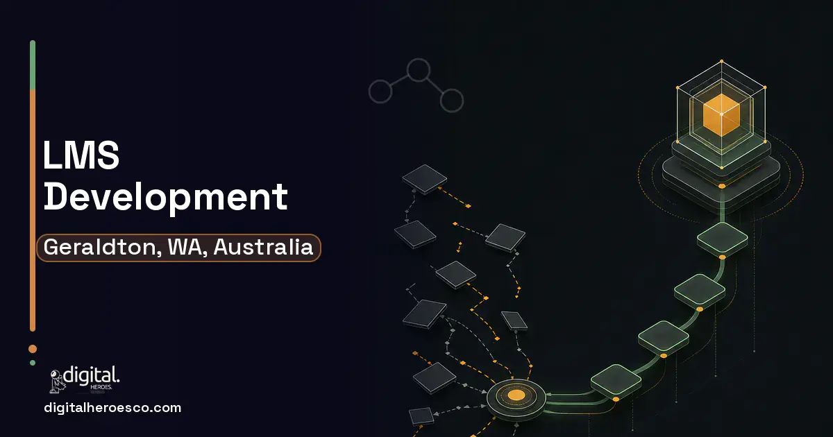 LMS Development workflow illustration for Geraldton, WA, Australia.