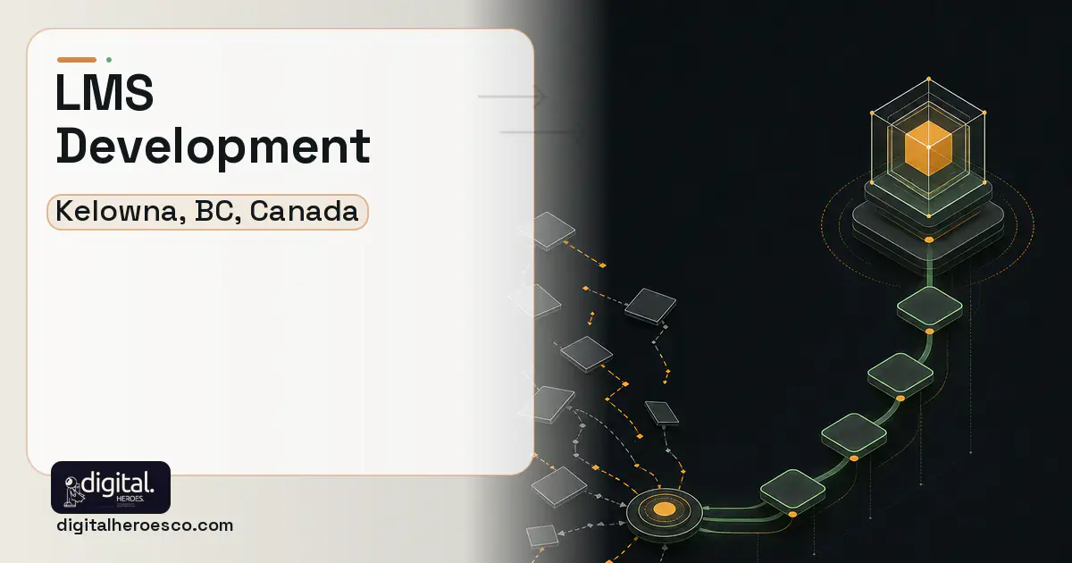 LMS Development workflow illustration for Kelowna, BC, Canada.