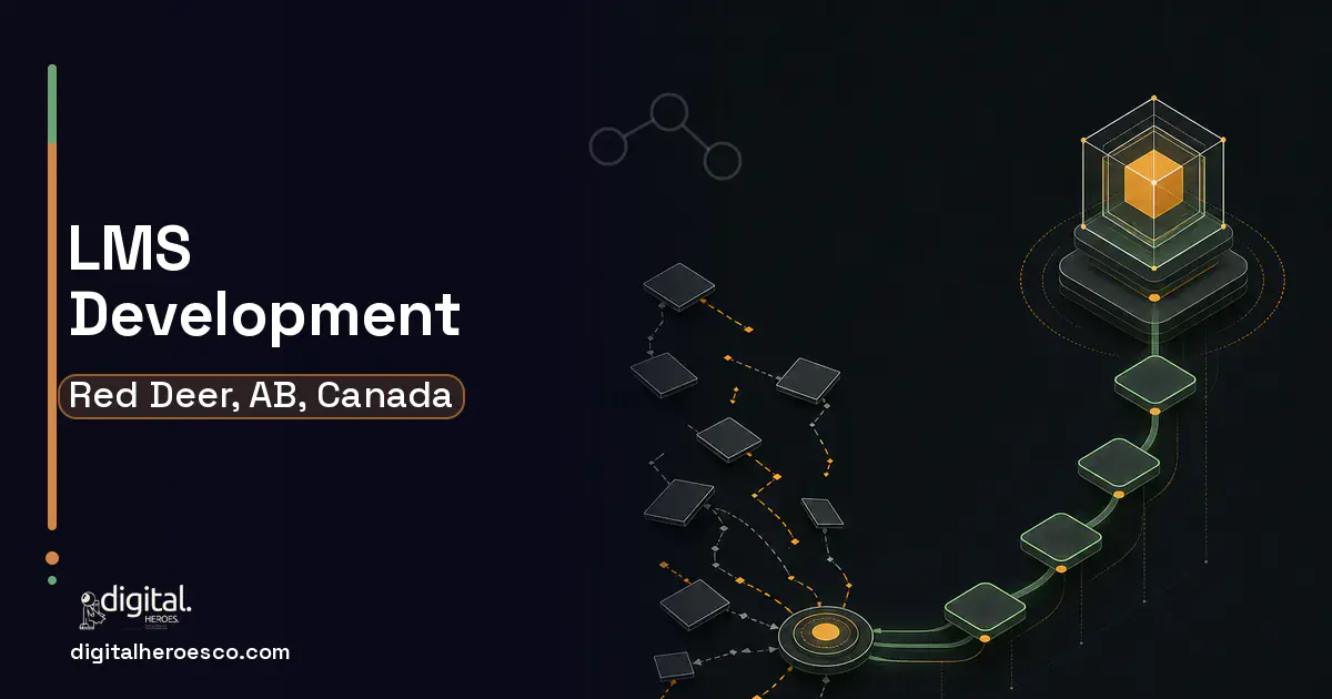 LMS Development workflow illustration for Red Deer, AB, Canada.