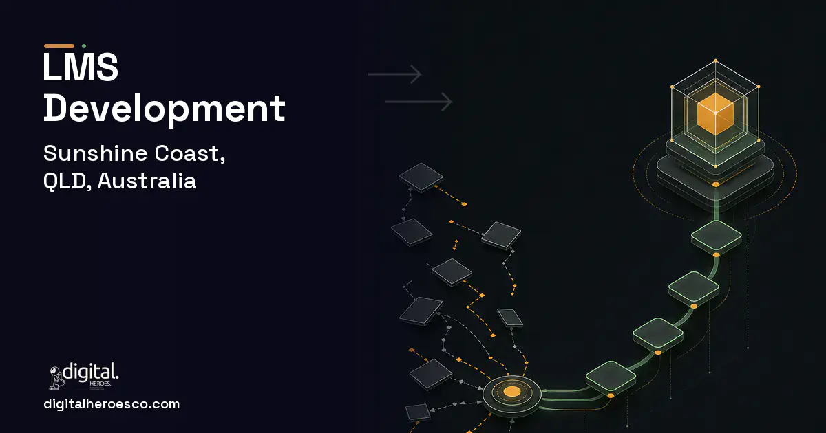 LMS Development workflow illustration for Sunshine Coast, QLD, Australia.