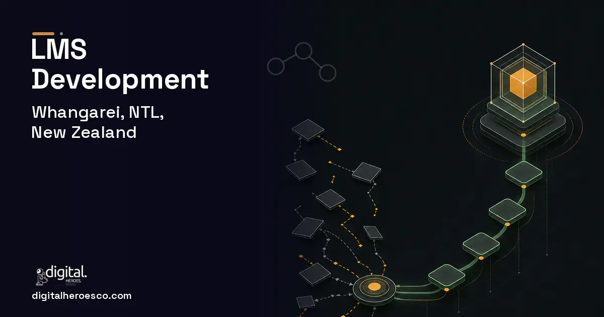LMS Development workflow illustration for Whangarei, NTL, New Zealand.
