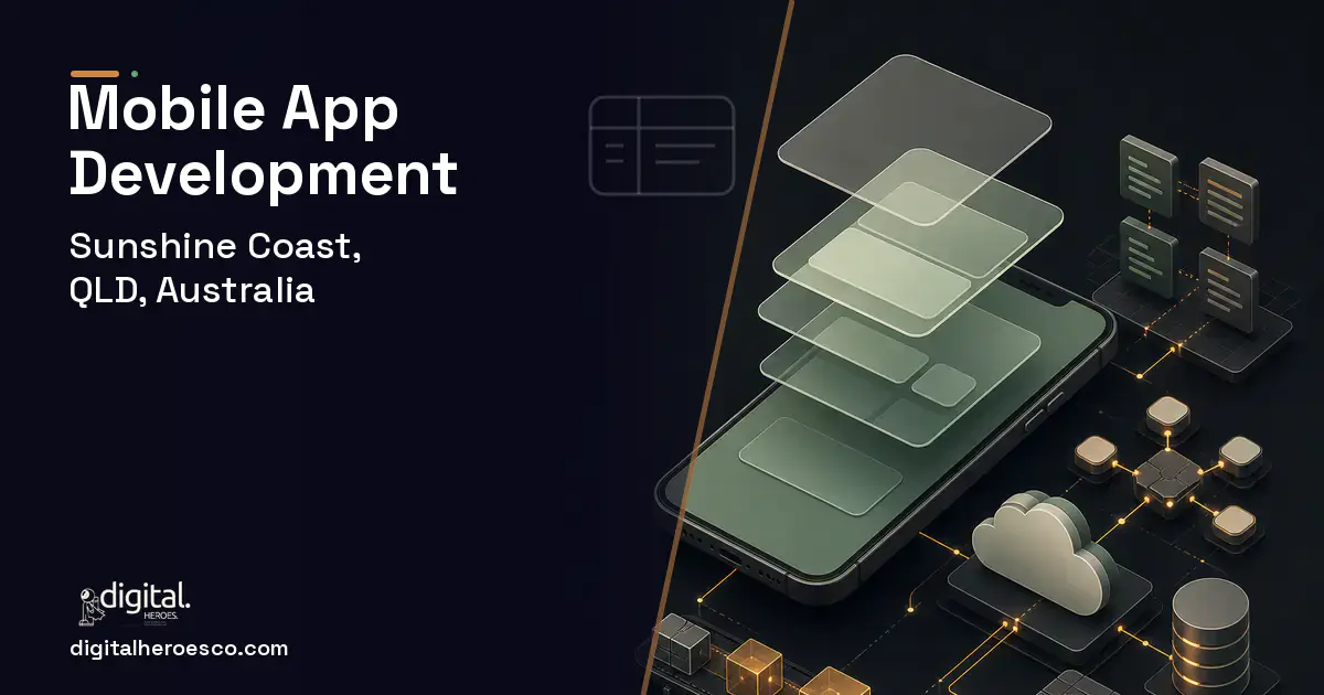 Mobile App Development product interface illustration for Sunshine Coast, QLD, Australia.